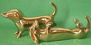 Dachshund Pair - Brass