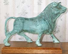 Bull - Verdigris Brass